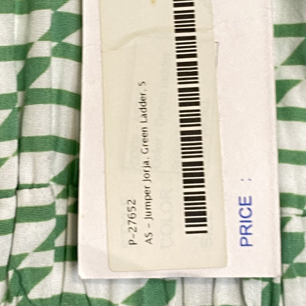 Ava Sky Green White Geometric Women Jumpsuit Small Jumper Jorja Green Ladder NWT - Picture 7 of 10